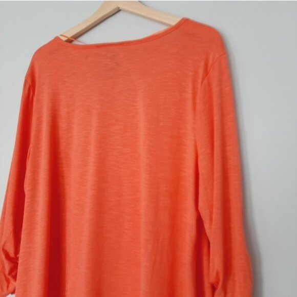 STYLE & CO. Stretchy & Soft Chifon Hem Women's Salmon Pink Top Sz 2X - Picture 12 of 15